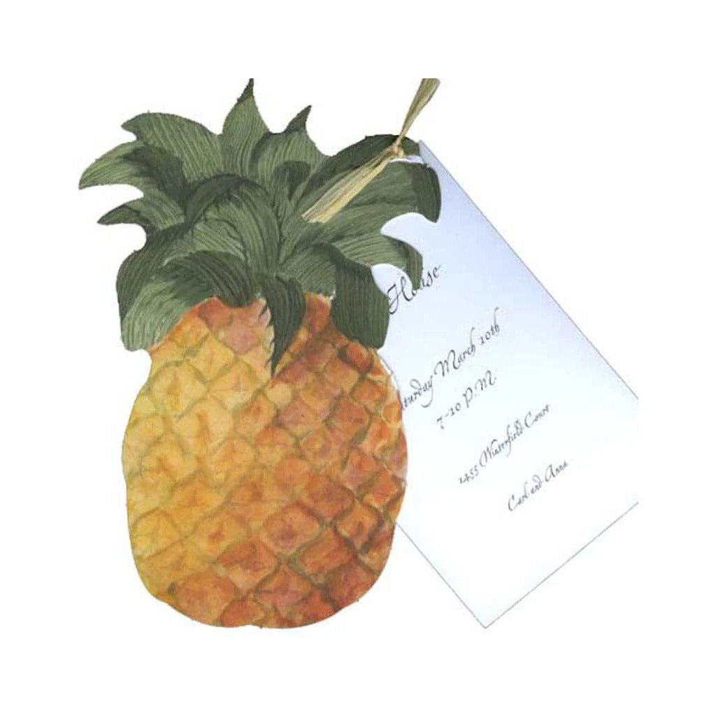 Pineapple With Natural Raffia and Tag Invitation Cards (Set Of 60)