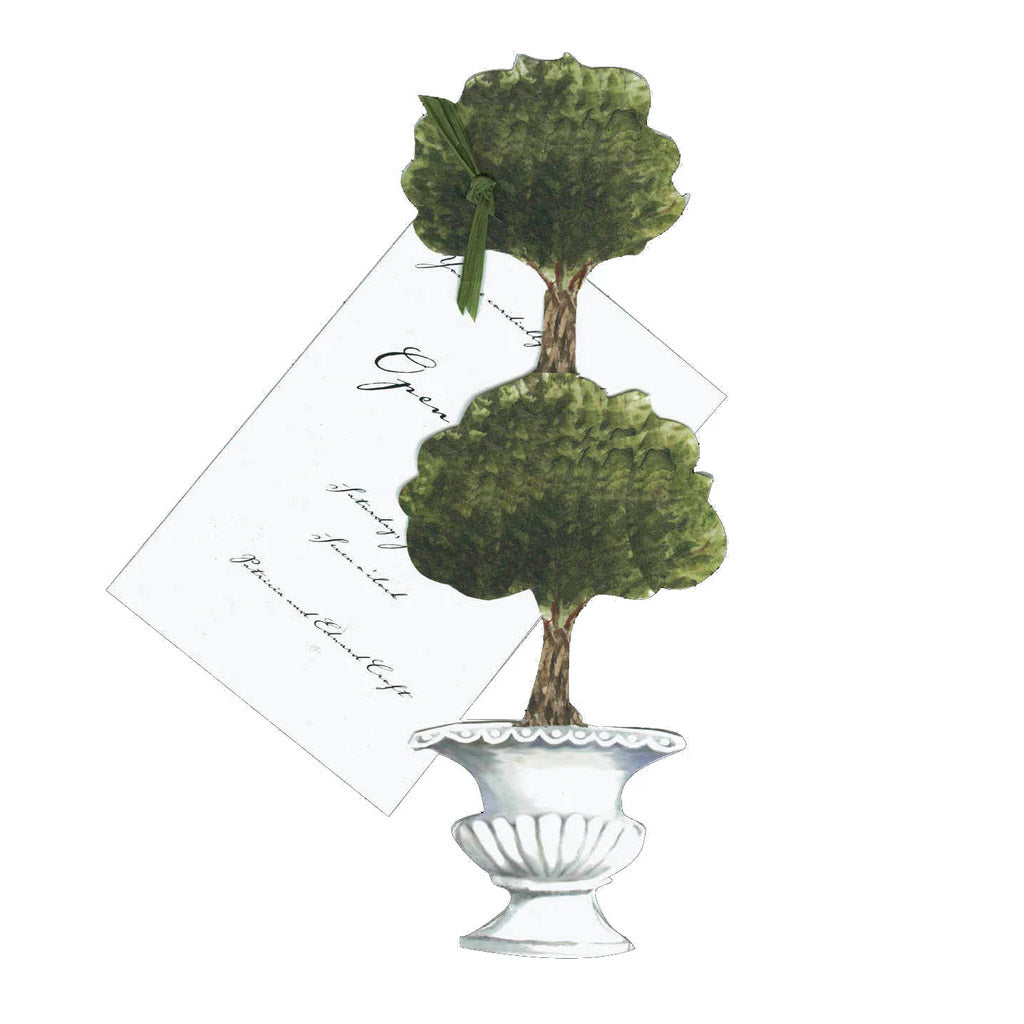 Topiary With Green Raffia and Tag Invitation Cards (Set Of 60)