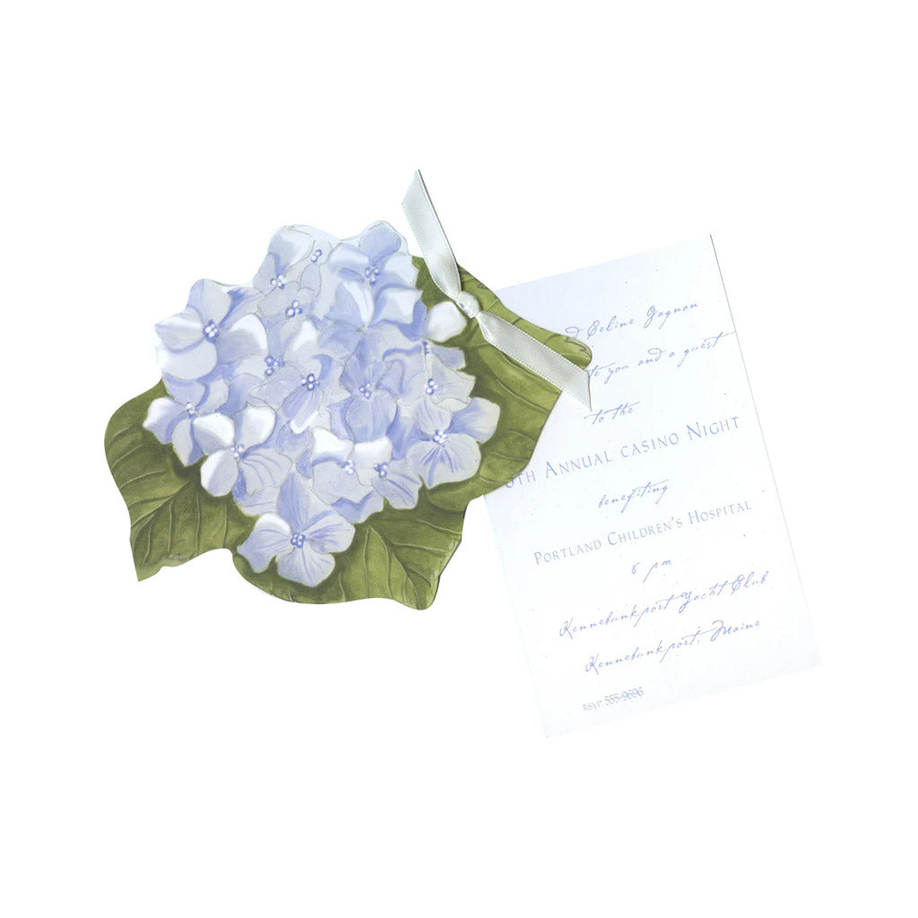Hydrangea With Ribbon and Tag Invitation Cards (Set Of 60)