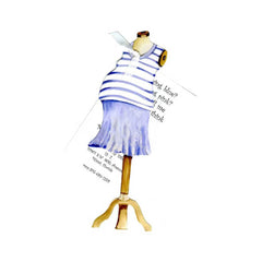 Baby Bump With White Ribbon and Tag Invitation Cards (Set Of 60)