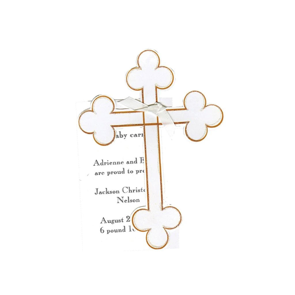 Cross With White Ribbon and Tag Invitation Cards (Set Of 60)