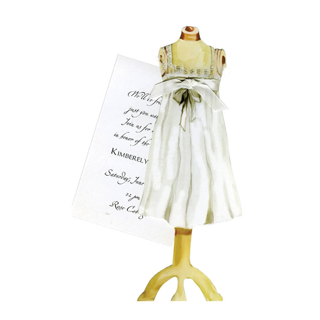Dress With White Ribbon and Tag Invitation Cards (Set Of 60)