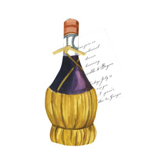 Chianti With Raffia and Tag Invitation Cards (Set Of 60)