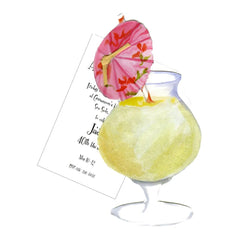 Pina Colada With Raffia and Tag Invitation Cards With Glitter (Set Of 60)