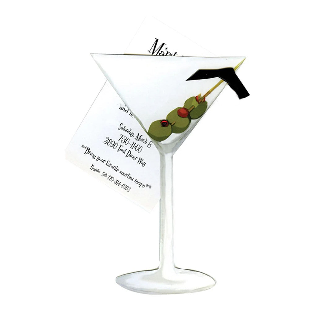 Martini With Ribbon and Tag Invitation Cards With Glitter (Set Of 60)