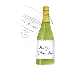 Wine With Ribbon and Tag Invitation Cards (Set Of 60)