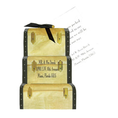 Stacked Luggage With Ribbon and Tag Invitation Cards (Set Of 60)