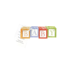 Baby Blocks With Ribbon and Tag Invitation Cards (Set Of 60)