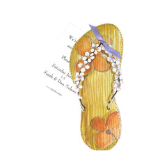Sandal With flowers With Ribbon and Tag Invitation Cards (Set Of 60)