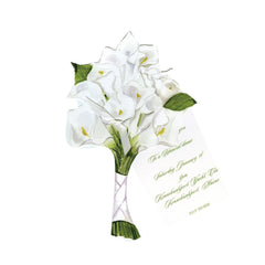 Calla Lilies With Ribbon and Tag Invitation Cards (Set Of 60)