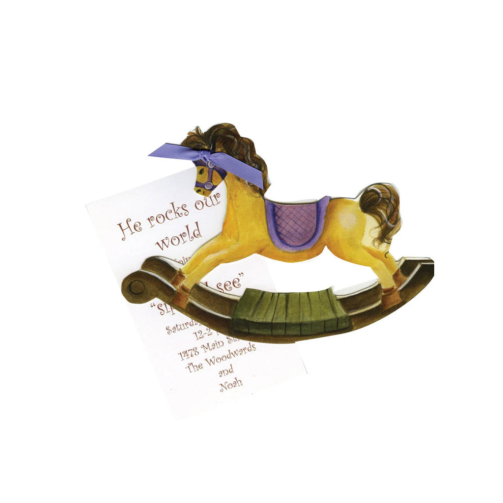 Rocking Horse With Ribbon and Tag Invitation Cards (Set Of 60)