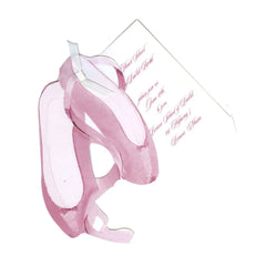 Ballet Slippers With Ribbon and Tag Invitation Cards (Set Of 60)