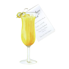 Mimosa With Ribbon and Tag Invitation Cards (Set Of 60)