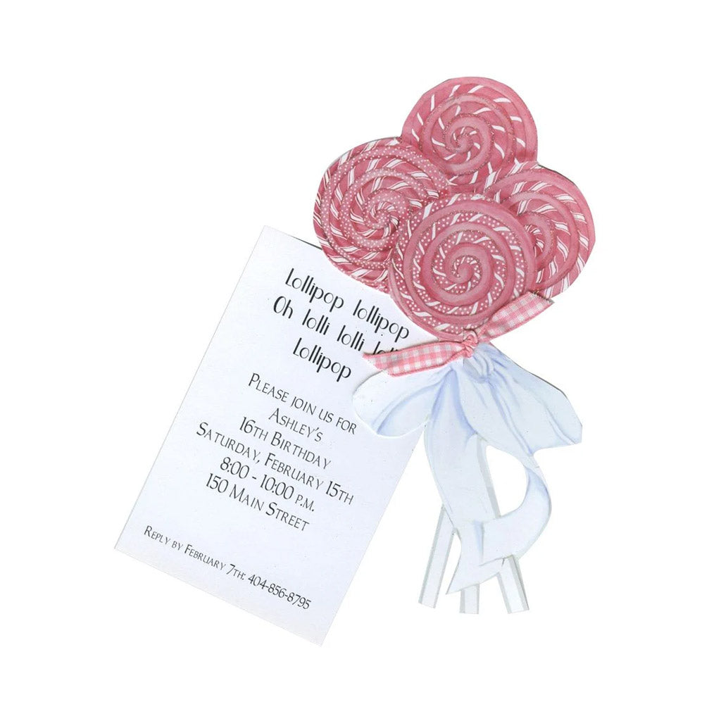 Lollipop Bouquet With Ribbon and Tag Invitation Cards (Set Of 60)