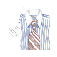 Shirt and Tie With Ribbon and Tag Invitation Cards (Set Of 60)