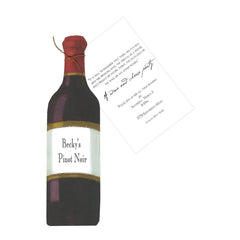 Red Wine Bottle With Ribbon and Tag Invitation Cards (Set Of 60)