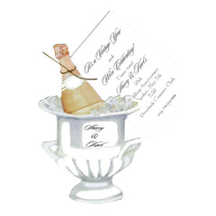 Champagne Bucket With Ribbon and Tag Invitation Cards (Set Of 60)