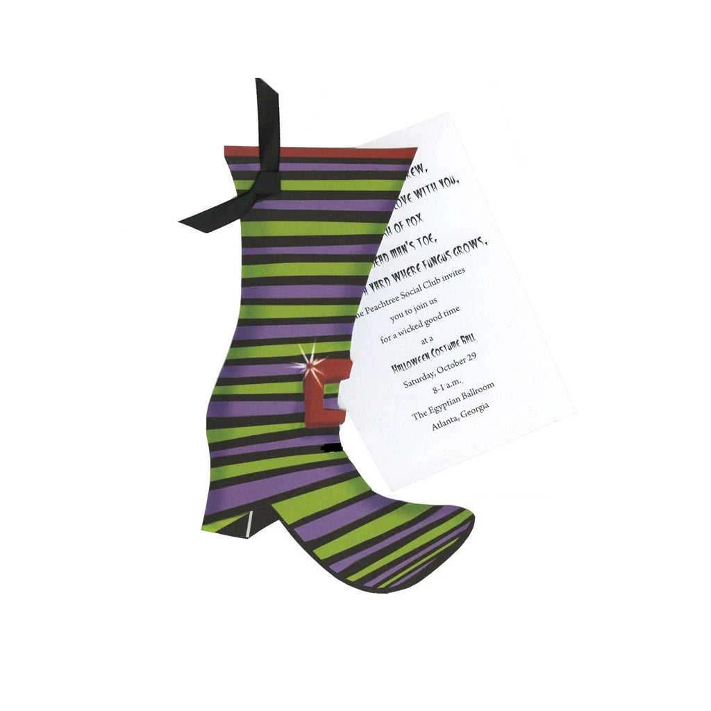Witch Shoe With Ribbon and Tag Invitation Cards (Set Of 60)