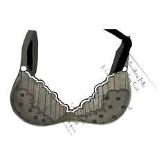 Black Pola Dot Bra With Ribbon and Tag Invitation Cards (Set Of 60)