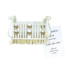 Baby Crib With Ribbon and Tag Invitation Cards (Set Of 60)