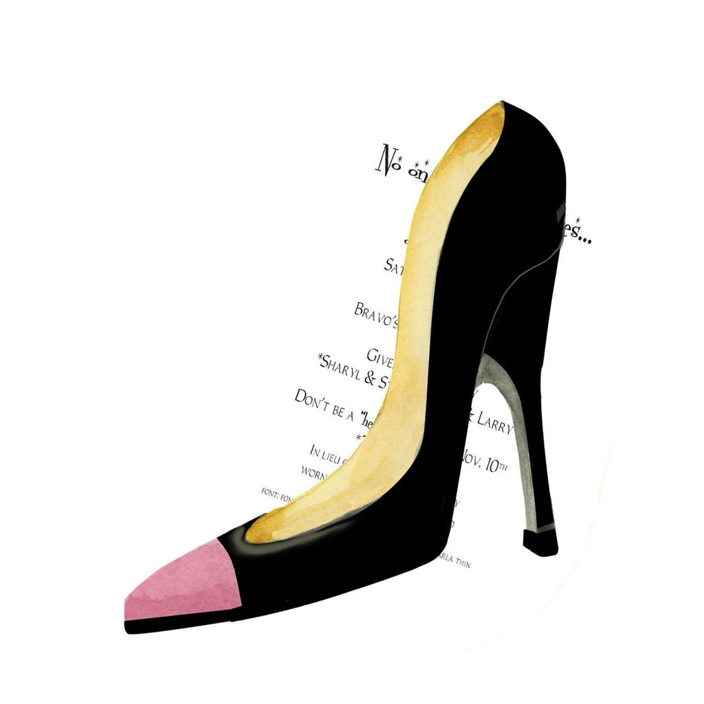 Stiletto With Ribbon and Tag Invitation Cards (Set Of 60)