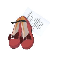 Dorothy Shoes With Ribbon and Tag Invitation Cards With Glitter (Set Of 60)