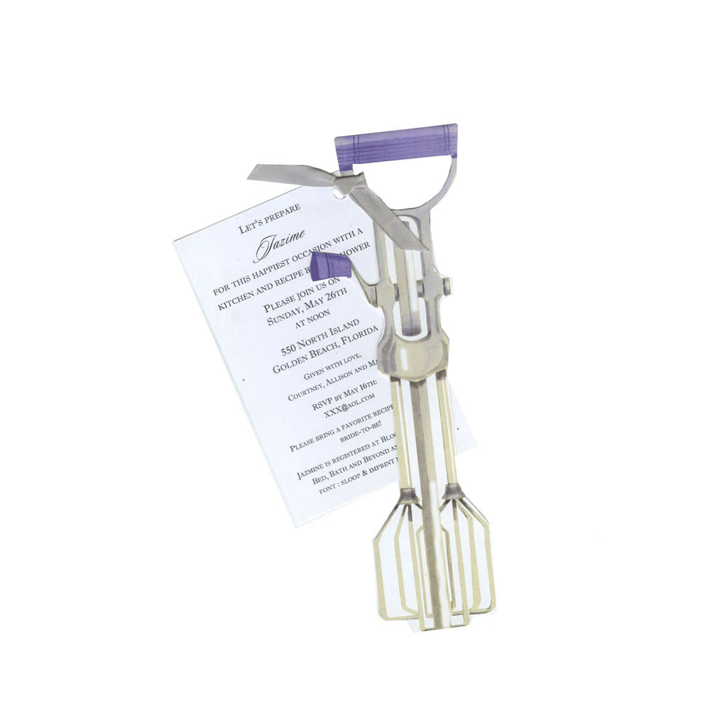 Vintage Hand Mixer With Ribbon and Tag Invitation Cards (Set Of 60)