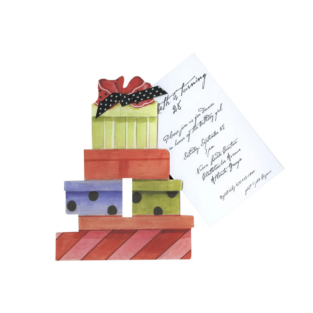 Bouquet of Gifts With Ribbon and Tag Invitation Cards (Set Of 60)