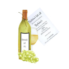 White Wine With Grapes With Ribbon and Tag Invitation Cards With Glitter (Set Of 60)