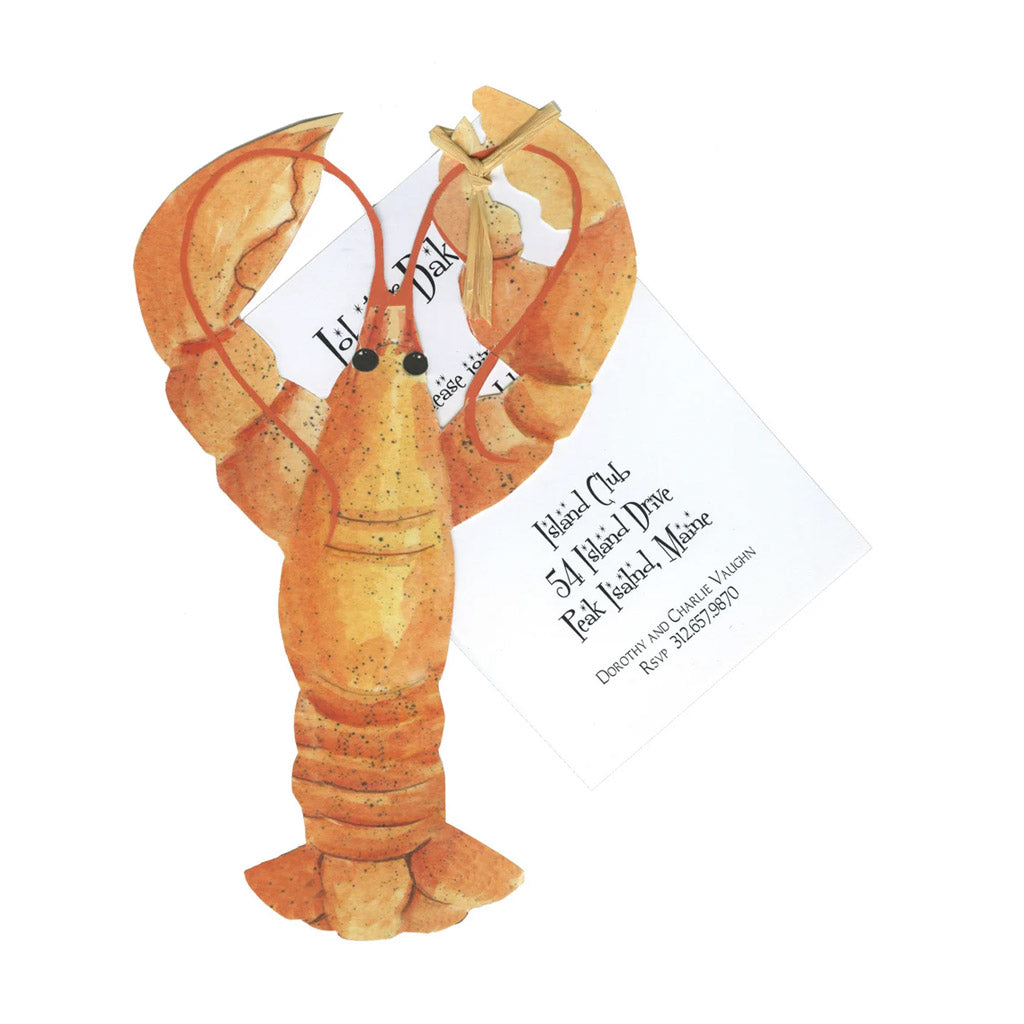 Lobster With Ribbon and Tag Invitation Cards (Set Of 60)