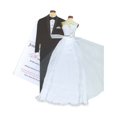 Here Comes the Bride Gown With Ribbon and Tag Invitation Cards With Glitter (Set Of 60)