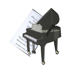 Piano With Ribbon and Tag Invitation Cards (Set Of 60)