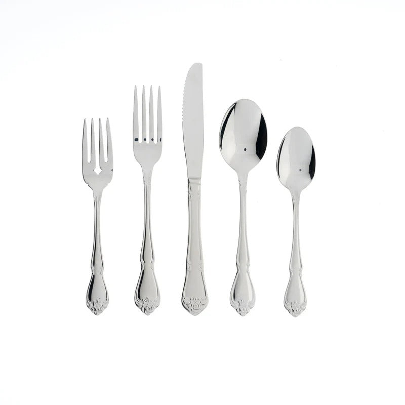 True Rose 20-Piece Everyday Flatware Set, Service For 4