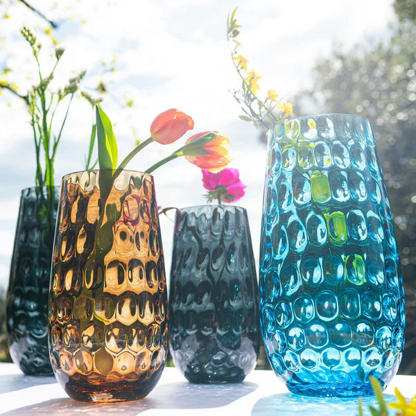Bolla Glass Gray Small Pebbled Vase