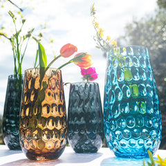 Bolla Glass Gray Small Pebbled Vase