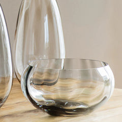 Bolla Glass Gray Pleated Centerpiece