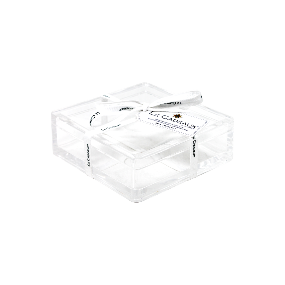 Vintage Olive Allover Cocktail Napkins (Pack of 20) & Acrylic Holder Gift Set