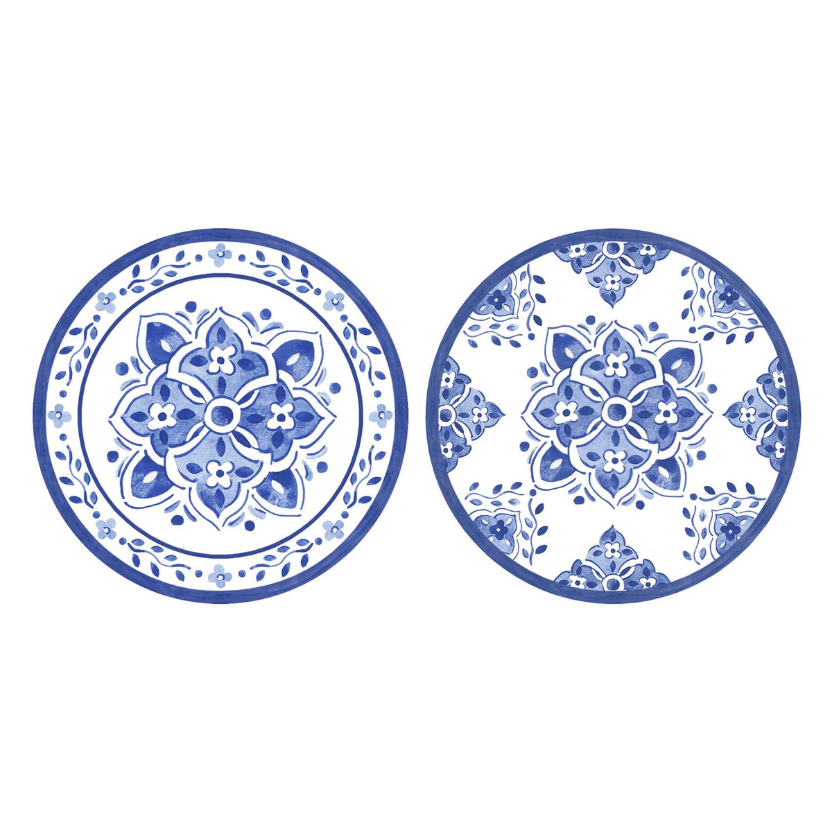 Moroccan Blue Decorative Double-Sided Paper Coasters (Pack of 20)