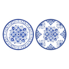 Moroccan Blue Decorative Double-Sided Paper Coasters (Pack of 20)