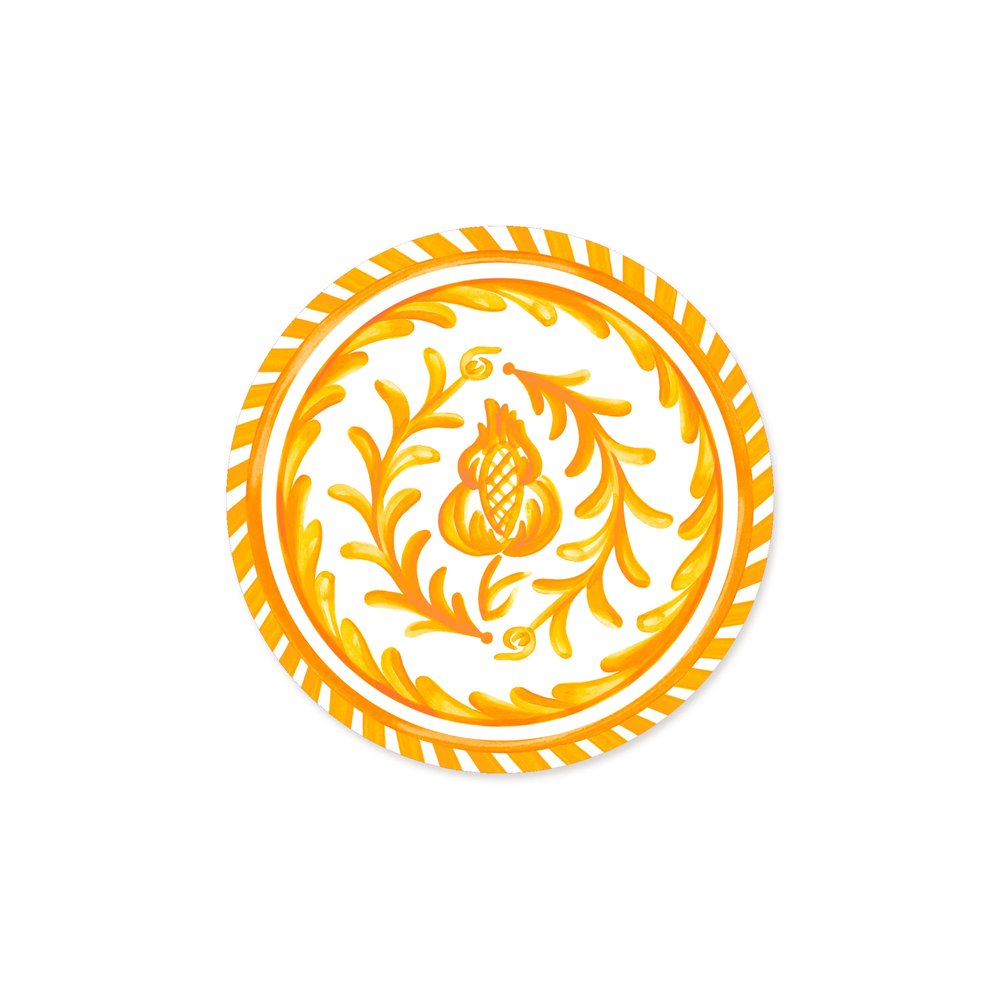 Sicily Orange Decorative Double-Sided Paper Coasters