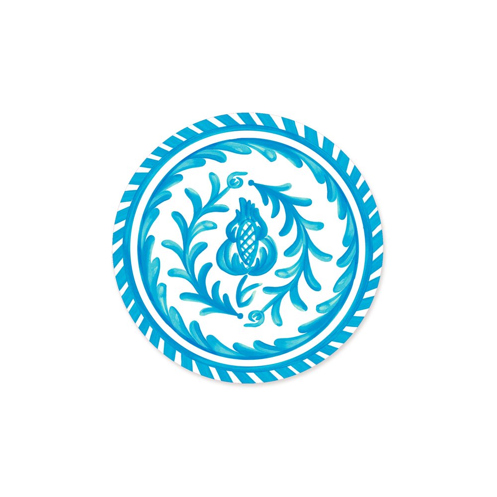Sicily Teal Decorative Double-Sided Paper Coasters