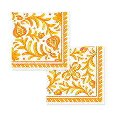 Sicily Orange Double-Sided Cocktail Napkins & Coasters Gift Set