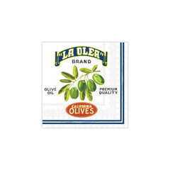 Vintage Olive Italy & California Cocktail Napkins (Pack of 20)
