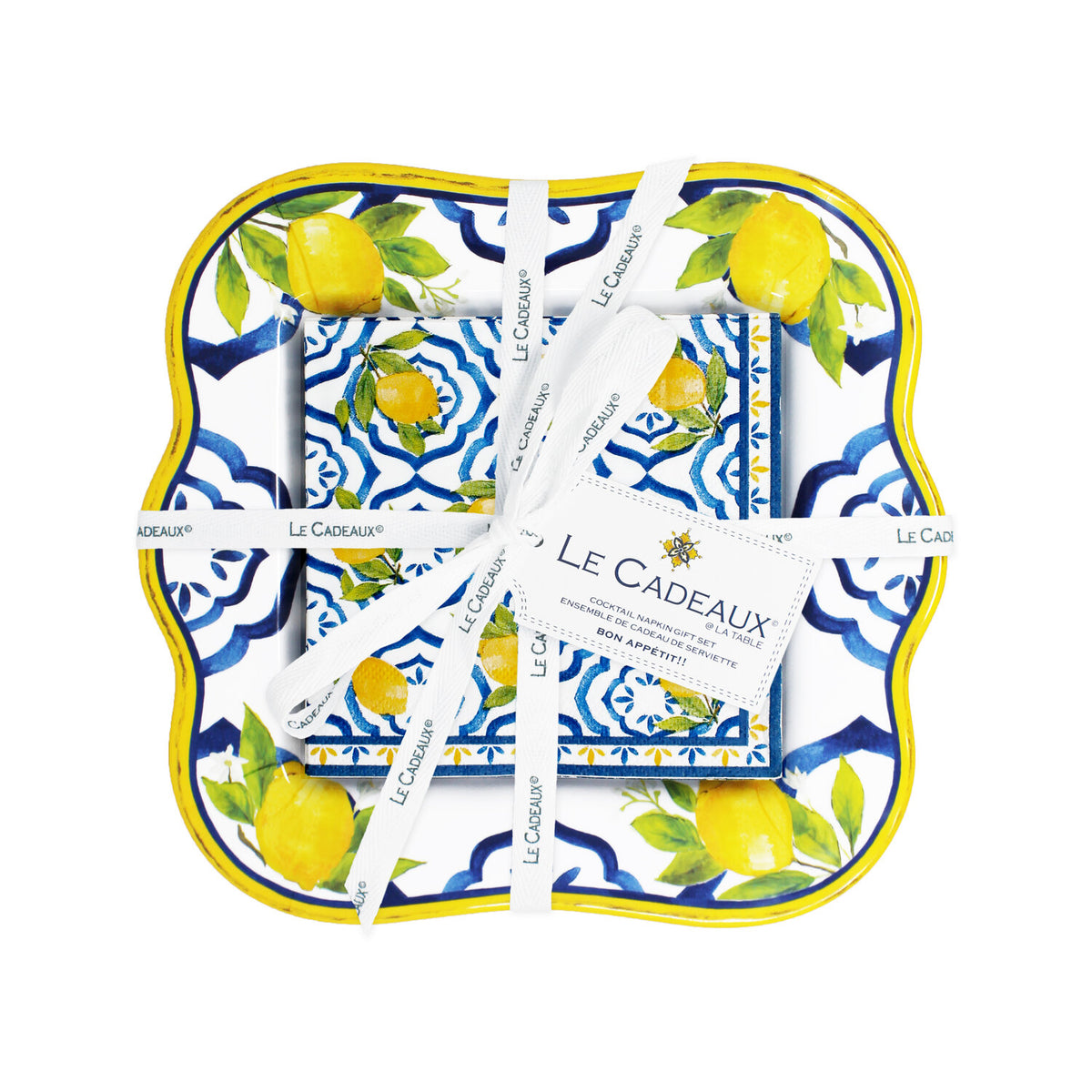Palermo Decorative Napkin Holder & Cocktail Napkins (Pack of 20) Gift Set