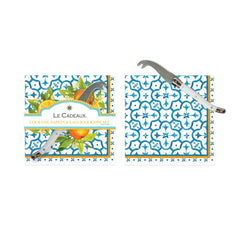 Valencia Cocktail Napkins & Mini Laguiole Cheese Knife Gift Set