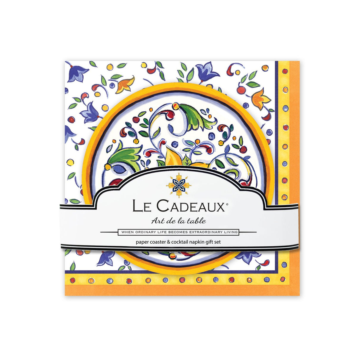 Capri Cocktail Napkins & Double-Sided Coasters (Packs of 20) Gift Set