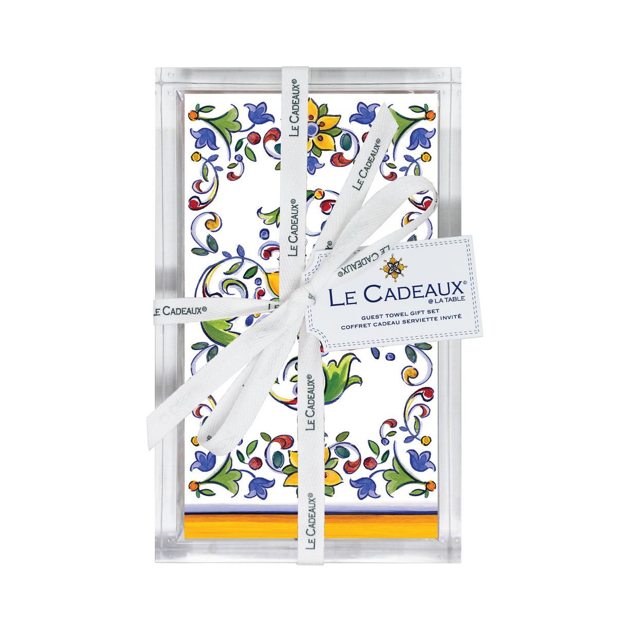 Capri Guest Napkins (Pack of 15) & Acrylic Holder Gift Set