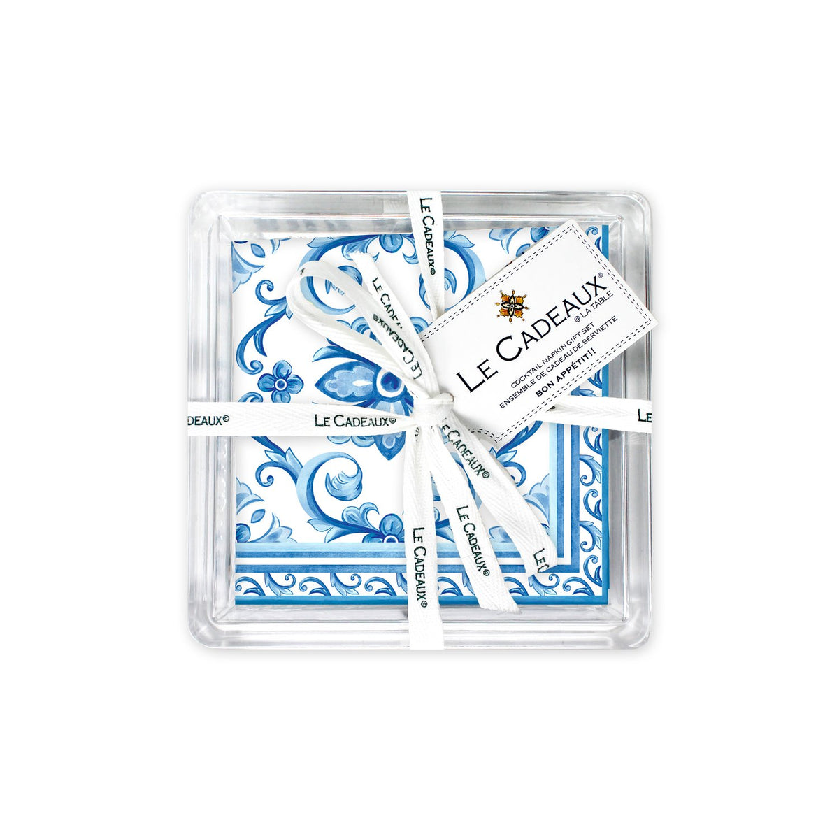 Mallorca Cocktail Napkins (Pack of 30) & Acrylic Holder Gift Set