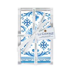 Mallorca Guest Napkins (Pack of 15) & Acrylic Holder Gift Set