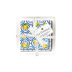 Palermo Cocktail Napkins (Pack of 30) & Acrylic Holder Gift Set